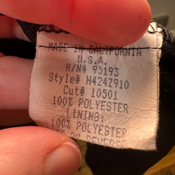 Vintage Floral V-Neck Midi Dress Black Blue Ruffle Hem Sleeveless Made in USA - Picture 6 of 8